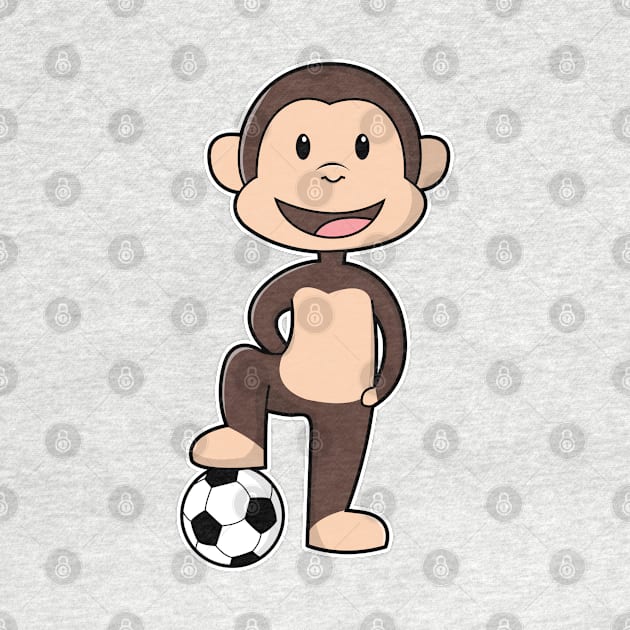 Monkey as Soccer player with Soccer ball by Markus Schnabel